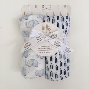NEW Muslin Baby Blankets Elephants &  Black White Abstract  | Little Celebrity
